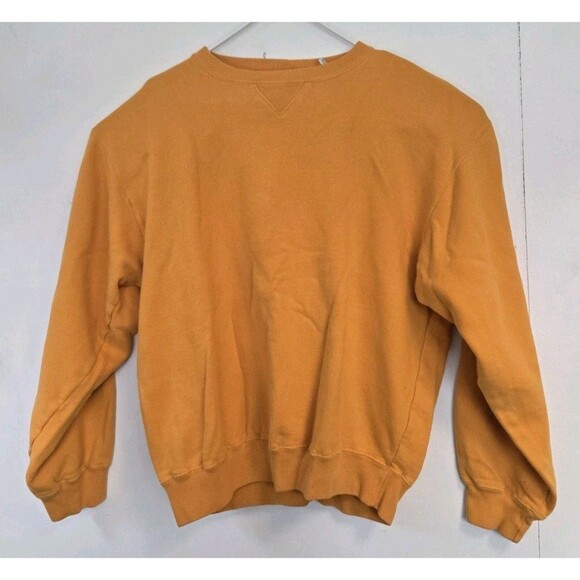 VTG GAP Sweatshirt Mens M Yellow Athletic Sweats Blank Essential 90s Y2K Baggy - Picture 1 of 10